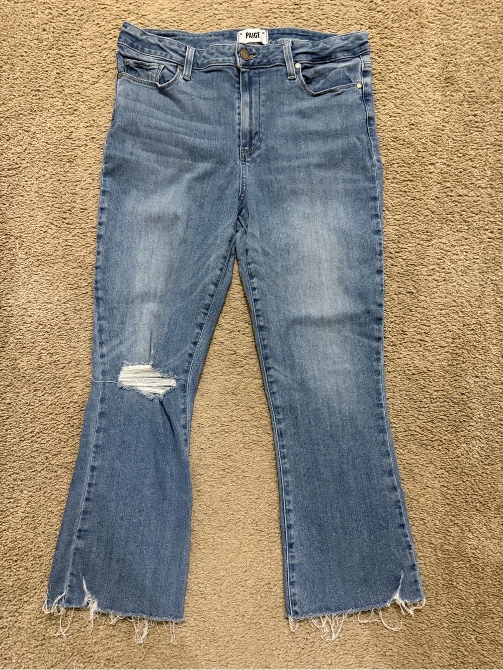 PAIGE Rory Crop Flare Distressed jeans